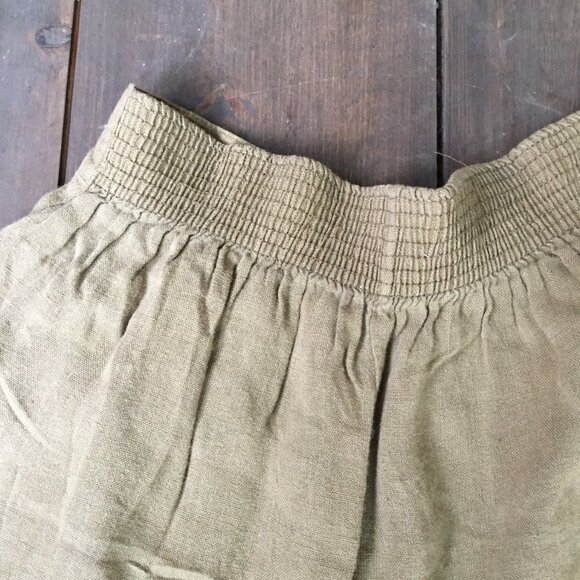 High Waist Khaki Bermuda Shorts Size S || Linen Shorts - Picture 8 of 10